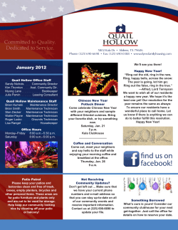 January 2012 - Quail Hollow Family Housing