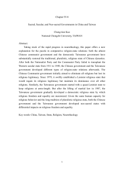 Chapter IV-8 Sacred, Secular, and Neo