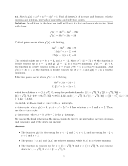 12. Sketch g(x)=3x 4 + 4x3 &minus; 12x 2 + 5. Find all