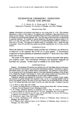TECHNETIUM CHEMISTRY, OXIDATION STATES AND