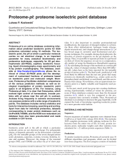 Proteome-pI: proteome isoelectric point database