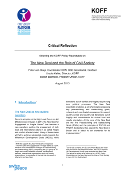 Critical Reflection The New Deal and the Role of Civil