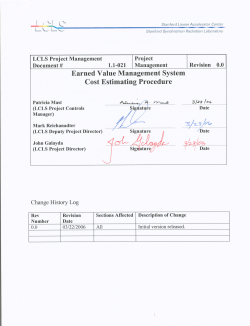 Cost Estimating Procedure (PMD 1.1-021-r0)