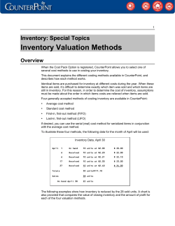 Inventory Valuation Methods