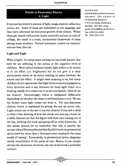 Pitfalls in Elementary Physics&ndash;4. Light