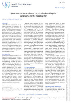 Case study Spontaneous regression of recurred adenoid cystic