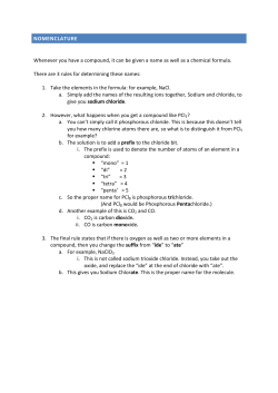 NOMENCLATURE Whenever you have a compound, it can be given