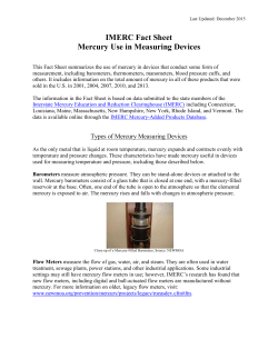 Mercury Use in Measuring Devices