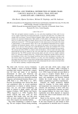 SPATIAL AND TEMPORAL DISTRIBUTION OF SHORE CRABS