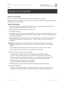 Symbiosis Scramble - Teach Genetics (Utah)