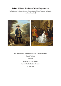 Robert Walpole: The Face of Moral Degeneration