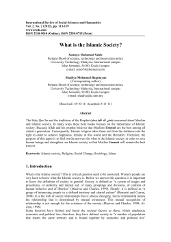 What is the Islamic Society? - International Review of Social