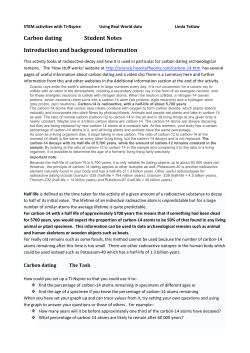 Carbon dating Student Notes Introduction and background information