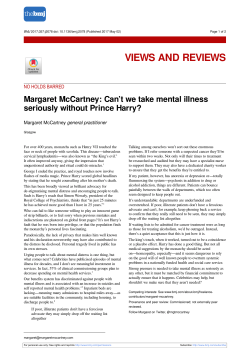 Margaret McCartney: Can`t we take mental illness