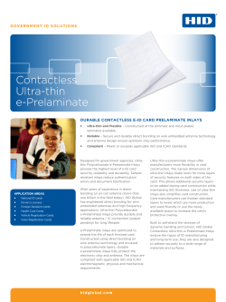 Contactless Ultra-thin e-Prelaminate