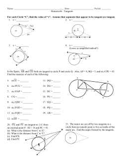 Homework - Tangents For each Circle &ldquo;C&rdquo;, find the value of &ldquo;x
