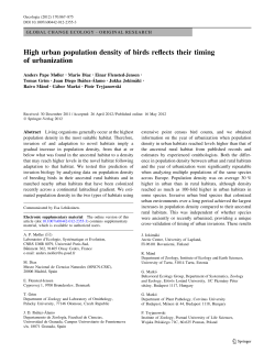 High urban population density of birds reflects their timing of