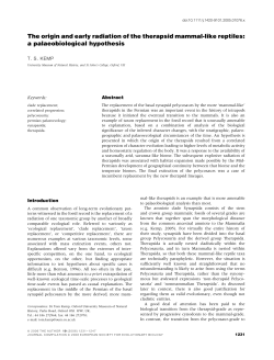 The origin and early radiation of the therapsid mammal