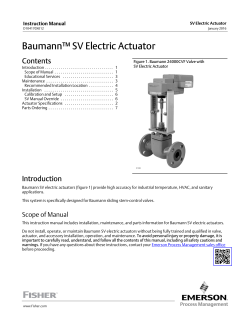 Baumann&trade; SV Electric Actuator