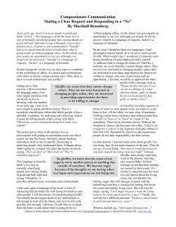 Compassionate Communication Stating a Clear