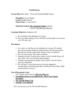 Norfolk Boom Lesson Plan: Rick Short &ndash; Norwood