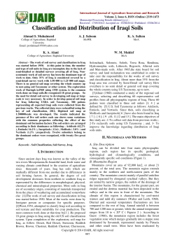 Classification and Distribution of Iraqi Soils