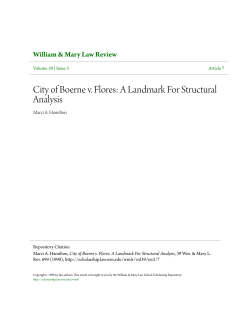 City of Boerne v. Flores: A Landmark For Structural Analysis