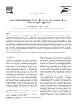 A chemical mechanism for in situ boron doping during silicon