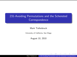 231-Avoiding Permutations and the Schensted Correspondence