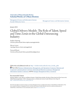 Global Delivery Models: The Role of Talent, Speed and Time Zones