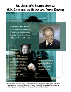 ST. JOSEPH`S EIGHTH ANNUAL G.K.CHESTERTON STEAK AND