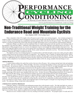 Non-Traditional Weight Training for the Endurance Road and
