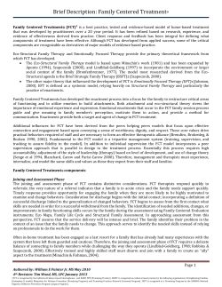 Brief Description: Family Centered Treatment
