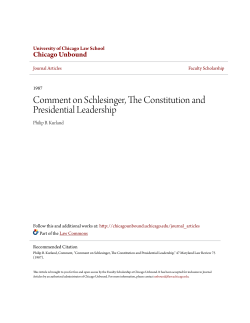 Comment on Schlesinger, The Constitution and Presidential