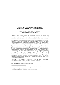 space and growth: a survey of empirical evidence and methods