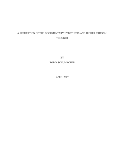 a refutation of the documentary hypothesis and higher critical