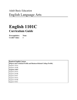 English 1101C Curriculum Guide