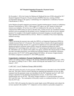 2017 Hospital Outpatient Prospective Payment System Final Rule