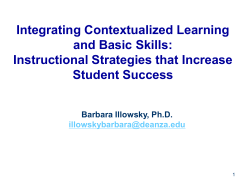 Integrating Contextualized Learning and Basic Skills