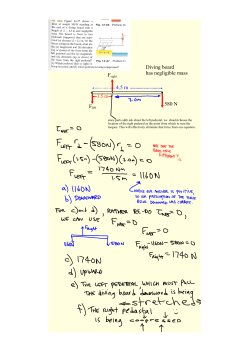 4.5 m 580 N Diving board has negligible mass