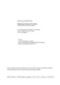 RIVM rapport 320005003 Disinfectant products fact sheet