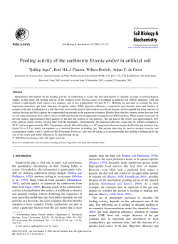 Feeding activity of the earthworm Eisenia andrei in artificial soil