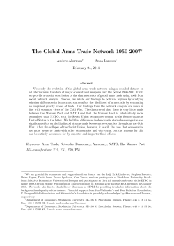 The Global Arms Trade Network 1950-2007
