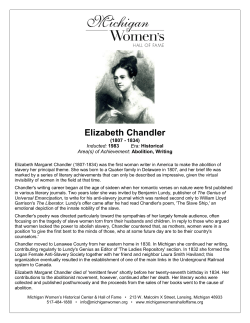 Elizabeth Chandler - Michigan Women`s Hall of Fame