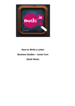 Junior Cert Business Notes - How to write a letter