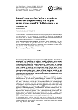 Interactive comment on &ldquo;Volcano impacts on climate and