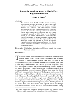 Rise of the Non-State Actors in Middle East: Regional Dimensions