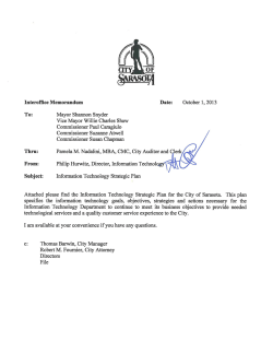 Interoffice Memorandum Date: To: Thru: From: Subject: Mayor
