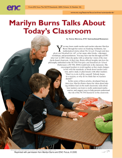 Marilyn Burns Talks About Today`s Classroom