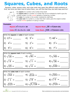 Squares, Cubes, and Roots